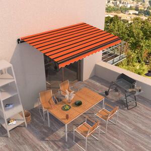 Tenda da Sole Retrattile Manuale 450x300 cm Arancione e Marrone