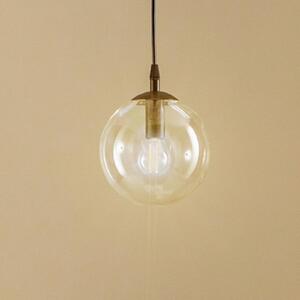 EMIBIG LIGHTING Lampada a sospensione Glassy, nero, trasparente, vetro, Ø 14 cm, E14