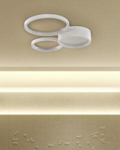 Plafoniera Acciaio Bianco Alluminio Luci LED Integrate Forma Rotonda 3 Tonalità Decorativa Moderna Illuminazione Glamour Beliani