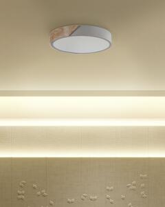 Lampada da soffitto grigia con luci a LED integrate in legno chiaro in acciaio acrilico di forma rotonda Illuminazione moderna decorativa Beliani