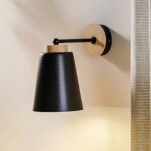 EMIBIG LIGHTING Applique Periot K1 con decoro di legno, nero