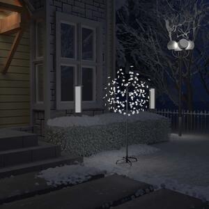 Albero di Natale 120 LED Bianco Freddo Ciliegio in Fiore 150 cm