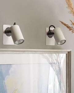 Set di 2 lampade da parete in metallo bianco con paralume regolabile industriale Beliani