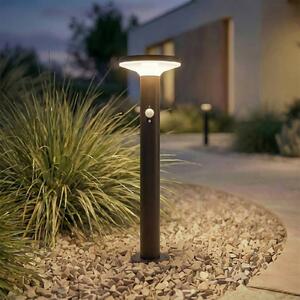 PRIOS Lampada da terra a LED e solare Kalen, nera, 50 cm, con sensore Kalen, Nero, Metallo, Moderno, Lampada da esterni
