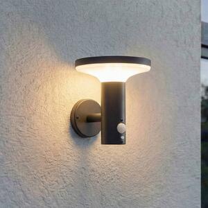 PRIOS Lampada da parete solare a LED Kalen, 17 cm, nera, con sensore Kalen, Nero, Metallo, Moderno, Applique da esterni