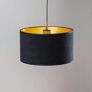 EMIBIG LIGHTING Lampada a sospensione Jari stoffa 1 luce, nero-oro