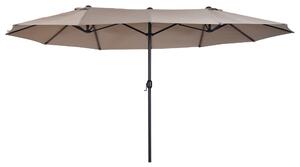 Outsunny Ombrellone da Giardino Doppio con Apertura a Manovella, Acciaio e Poliestere, 460x270x240cm|Aosom