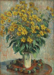 Riproduzione Jerusalem Artichoke Flowers 1880, Claude Monet