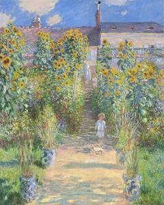 Riproduzione The Artist's Garden at Vetheuil 1880, Claude Monet