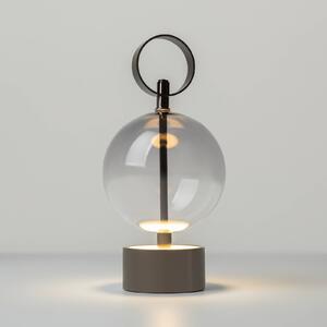 Maytoni Lampada da tavolo DOUBLE MOON, Alluminio / Grigio / Zincato, Soggiorno / Sala da pranzo, Vetro, Moderno, Lampada da tavolo