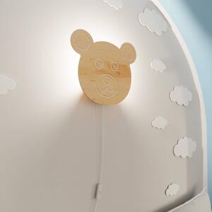 EMIBIG LIGHTING Applique Ted, in legno, con spina e interruttore