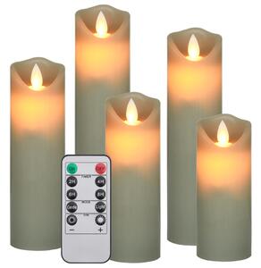Set Candele Elettriche LED 5 pz con Telecomando Bianco Caldo