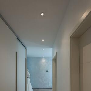 SLV Faretto LED da incasso a soffitto New Tria, rotondo, bianco, 3.000 K, 38° dimmerabile, Bianco / Opale, Corridoio, Alluminio