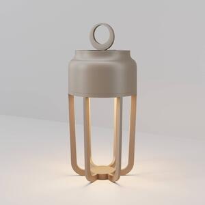 Maytoni Lampada LED da tavolo ricaricabile Vetra, beige, altezza 22 cm, metallo, IP54, dimmerabile, Crema / Ambra, Soggiorno / Sala da pranzo, Metallo, Moderno