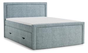 Letto boxspring azzurro con contenitore 200x200 cm Fresco – Maison de Rêve