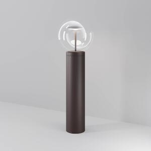 Maytoni Lampione a LED Velora, marrone, altezza 60 cm, metallo/vetro, IP65 Velora, Marrone / Ruggine, Metallo, Moderno