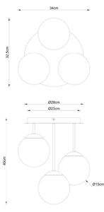 Globo Plafoniera soffitto Harmon, dimmerabile, Crema / Ambra, Soggiorno / Sala da pranzo, Vetro, Plafoniera