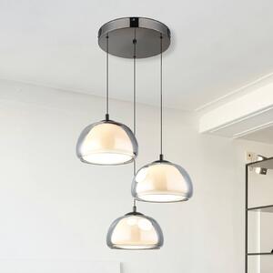 Globo Lampada a sospensione Avila, dimmerabile, Alluminio / Grigio / Zincato, Soggiorno / Sala da pranzo, Vetro, Lampada a sospensione