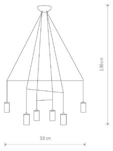 Nowodvorski Lighting Lampada a sospensione Imbria, a 6 luci, lunghezza 93 cm, nero