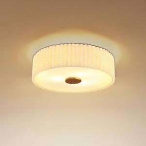 Globo Plafoniera soffitto Jannie, dimmerabile, Crema / Ambra, Soggiorno / Sala da pranzo, Tessuto / Stoffa / Seta, Plafoniera