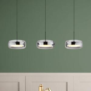 Globo Lampada a sospensione Livion, Alluminio / Grigio / Zincato, Soggiorno / Sala da pranzo, Vetro, Lampada a sospensione
