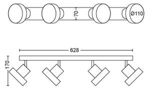Philips 50604/31/P0 - Luce Spot a LED BUKKO 4xLED/4,3W/230V