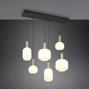 Trio Lighting Lampada a sospensione Diva, a 6 luci, color ottone, opale, metallo, vetro