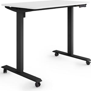 ESMART Germany ETX-121BW 100 x 60 cm Bianco Scrivania ergonomica in piedi/seduta su rotelle Regolabile elettricamente in altezza in modo continuo da 78,5 a 128,5 cm 3 porte di ricarica USB con memoria Promemoria attività