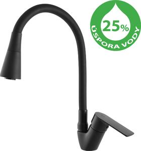 Rubinetto da cucina RAV Slezák Vltava VTE406.5/13CMAT nero con braccio flessibile