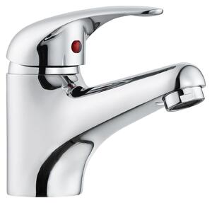 Rubinetto per lavabo monocomando, miscelatore per bagno, design moderno, cromato