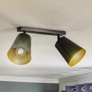 EMIBIG LIGHTING Spot soffitto Prism, 2 luci, nero/oro