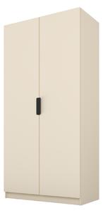 PAWS MOBEL Armadio inclinabile beige 100x52x200 cm, armadio a giorno a due ante senza specchio, con ripiani e appendini