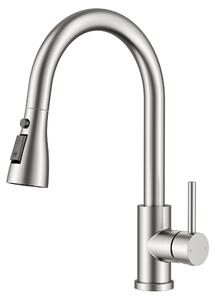 Rubinetto da cucina, miscelatore con soffione estraibile, girevole a 360°