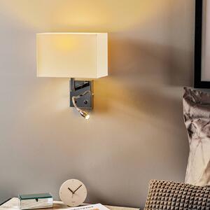 Nowodvorski Lighting Applique a LED per hotel, bianco, tessile, a 2 luci, lampada a LED da