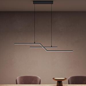 Doporro Lampadario a Sospensione 18W, 105 cm, Metallo Base, Lunghezza Filo 100 cm, Altezza regolabile, Lampada da Soffitto a Sospensione per Camera da Letto e Soggiorno, Nero, Alivetta