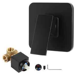 Miscelatore doccia da incasso, nero, monocomando, kit di montaggio completo