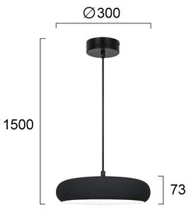 Lampadario LED a cavo LOGAN LED/11W/230V nero