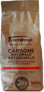 YesEatIs Carbone Naturale 2Kg per Barbecue Legno di Leccio Italiano Artigianale
