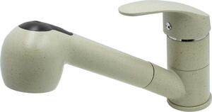 Miscelatore per cucina Miscelatore per lavello Miscelatore estraibile per cucina con spray; beige