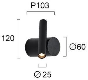 Faretto da parete dimmerabile a LED orientabile PLANET LED/4W/230V nero