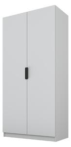 PAWS MOBEL Armadio grigio inclinabile 100x52x200 cm, armadio a giorno a due ante senza specchio, con ripiani e appendini