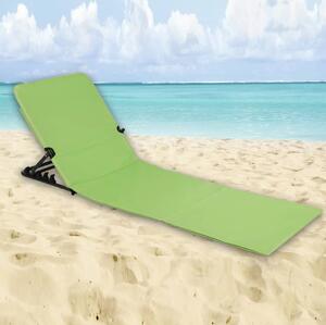 HI Sedia a Stuoia da Spiaggia Pieghevole PVC Verde