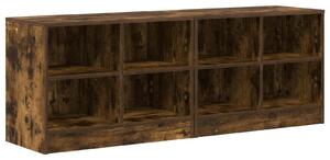 VidaXL Comodino con mensola, set da 2 pezzi, rovere affumicato, 66 x 33 x 48 cm