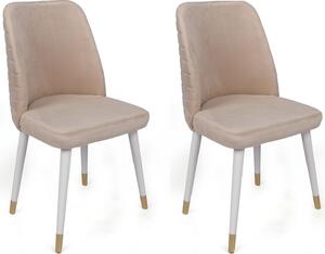 Skye Decor, Hugo-407 V2, set di sedie (2 pezzi), color crema, 100% LEGNO, 50 x 49 x 90 cm