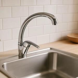 Rubinetto da cucina, girevole a 360°, miscelatore monocomando, in ottone