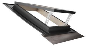 Emica - Lucernario Best Vasistas in Alluminio | Vetrata Antigrandine 4T-9-4T | Interno Legno Abete | Maniglie con 4 posizioni di Apertura(38x75 BxH)