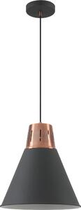 GTV - Lampada a sospensione GIANNI Lampada a sospensione Lampada da soffitto E27 nero/oro metallo Paralume 32 cm regolabile in altezza Sala da pranzo Soggiorno Cucina Moderno Scandinavo