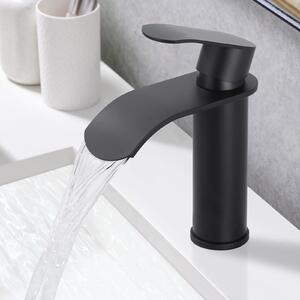 Miscelatore monocomando per lavabo in acciaio inossidabile con cartuccia Vetroceramica, rubinetto per lavabi con acqua calda e fredda, completo di tubi flessibili di collegamento e accessori