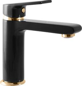 COLORADO - Miscelatore per lavabo senza scarico, nero opaco/oro CO128.0CMATZ, RAV Slezák