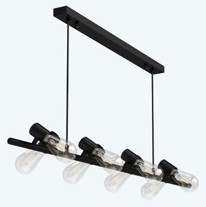 Doporro Lampadario a Sospensione 8W*8, 120 cm, Metallo Base, Lunghezza Filo 100 cm, Altezza regolabile, Lampada da Soffitto a Sospensione per Camera da Letto e Soggiorno, Nero, Alivetta